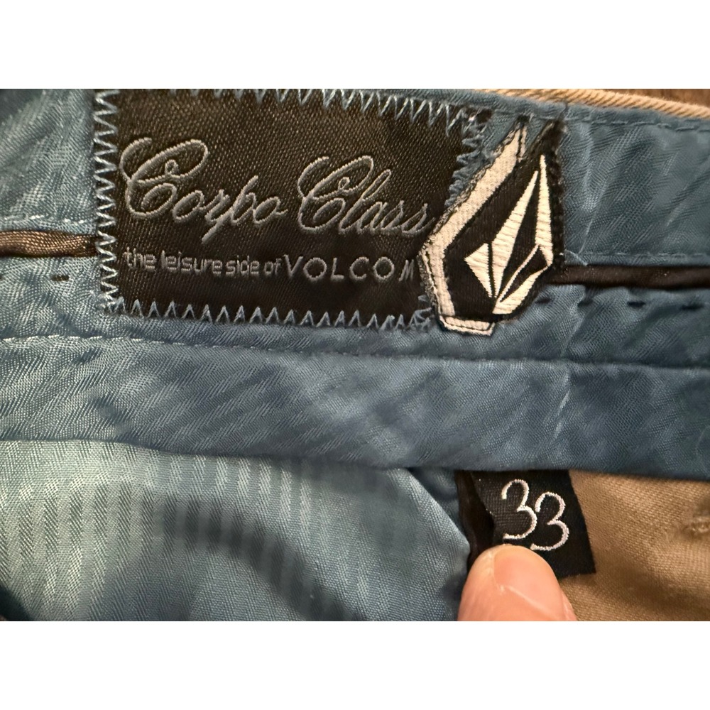 Volcom Mens Corpo Class Chino Shorts Tan Khaki Size 33 Skater Casual Summer - Picture 6 of 6